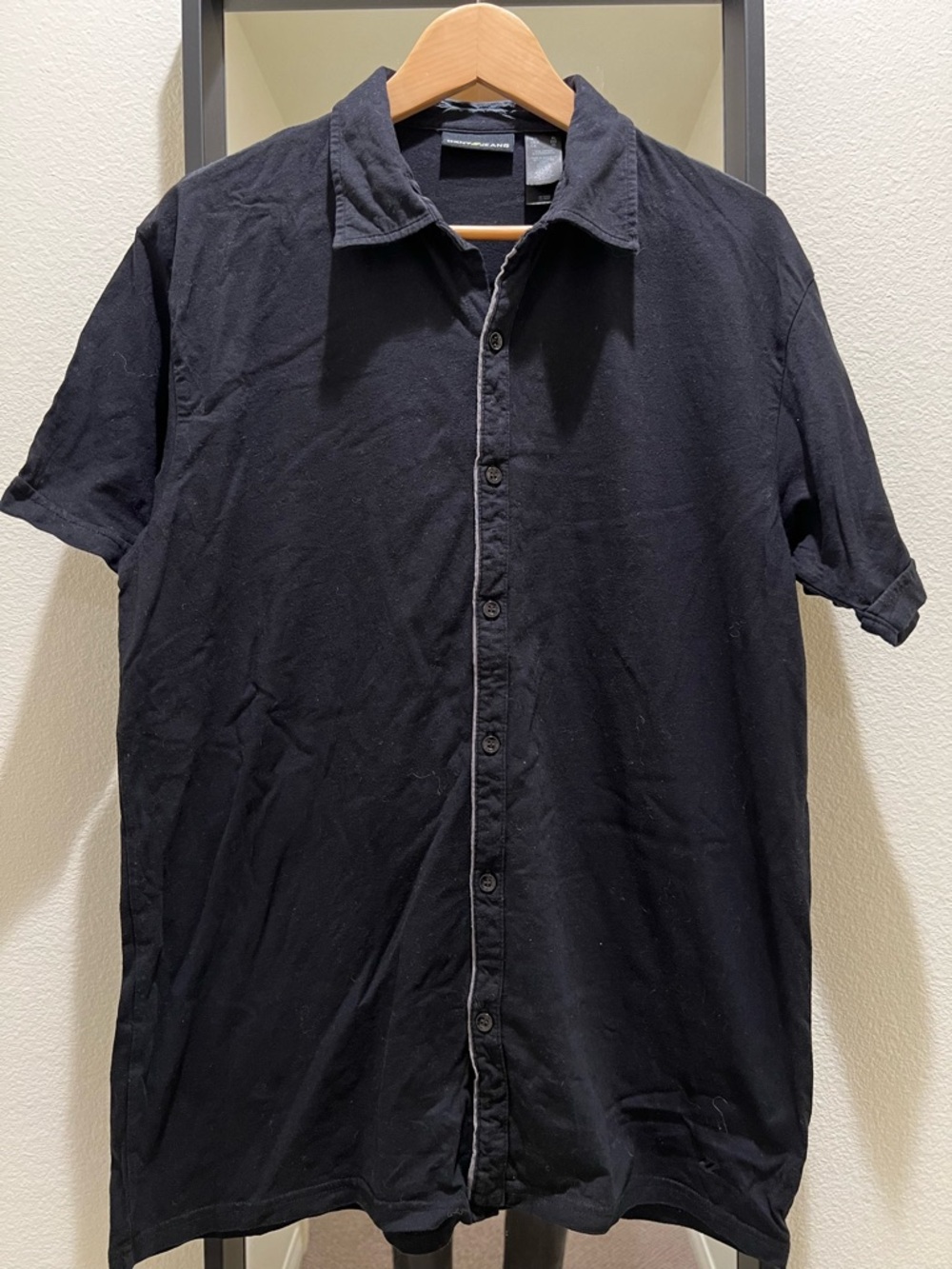 Men's DKNY Black Short-Sleeve Button-Up